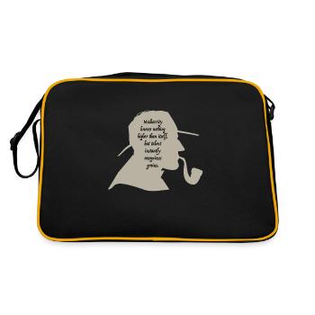 Talent instantly recognizes genius Sherlock quote. - Retro Bag - black/gold - Back