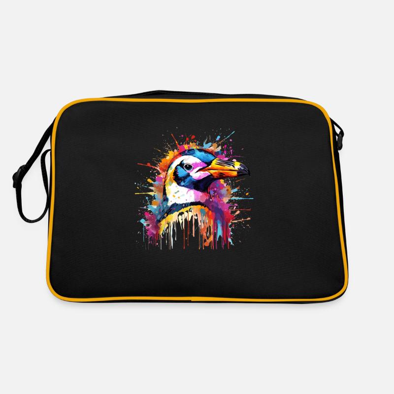 die bunte Antarktis - Retro Tasche - Schwarz/Gold
