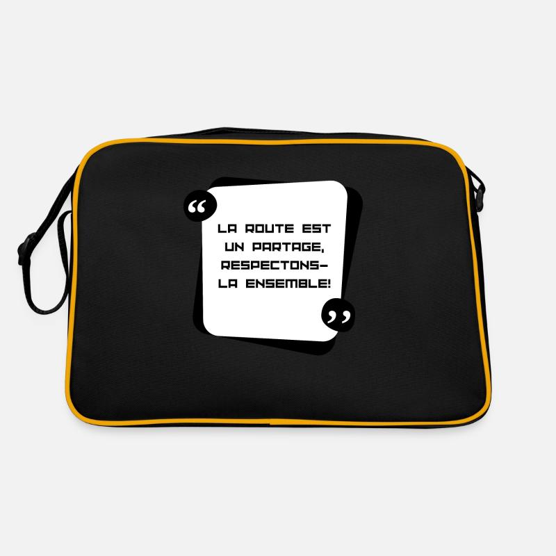 La route est un partage, respectons la ensemble Sac Retro