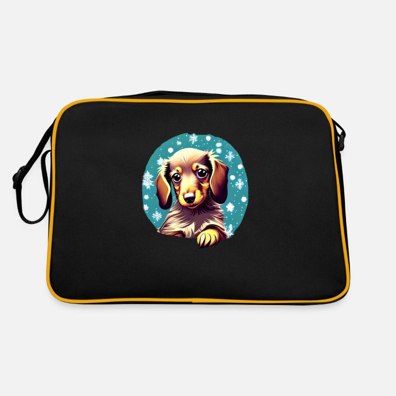 Teckel Chien Noël Teckel Chiot Hiver Sac Retro