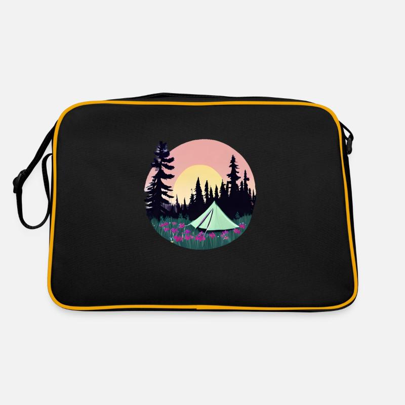 Camping Wohnwagen Camp Geschenk Zelten Wohnmobil Retro Tasche