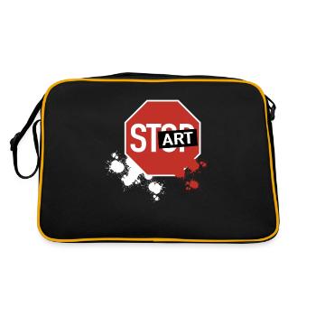 Stop becomes start - Retro Bag - black/gold - Back