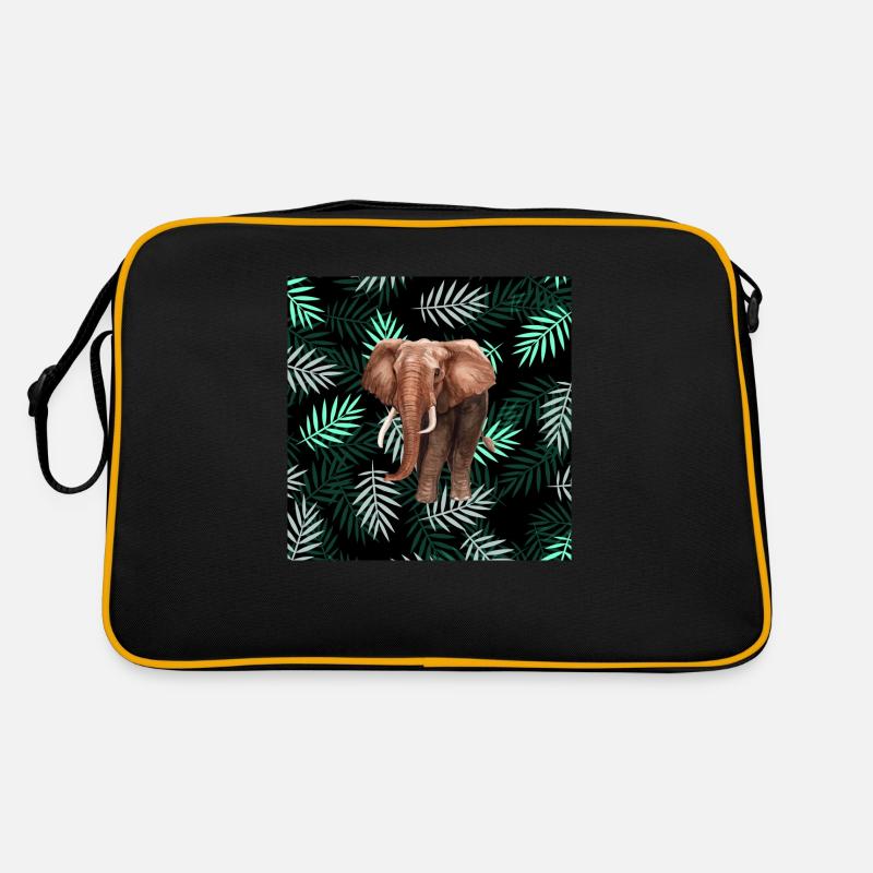 Palmen-Muster, Elefant Palm Pattern, Elephant Retro Bag