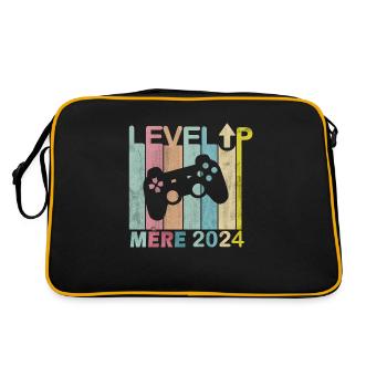 Homme Papa 2024 Futurs Parents Level Up Joueur - Sac Retro - noir/or - Dos