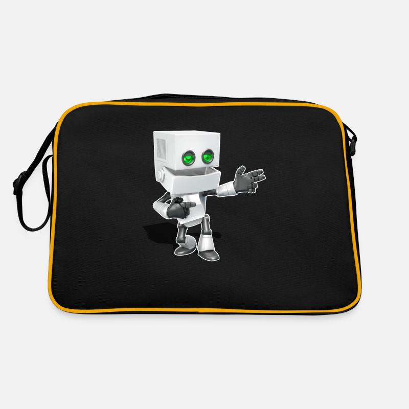 Chibi Robot - Sac Retro - noir/or