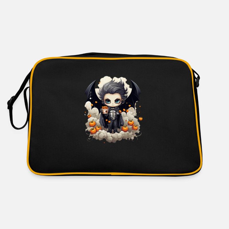 Chibi Vampir Halloween Hemd Retro Tasche