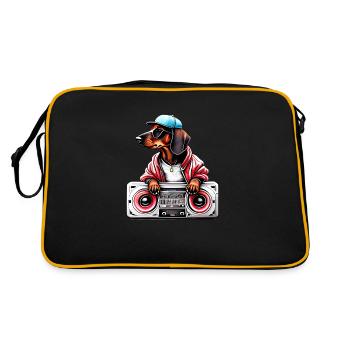 Teckel Chien Musique Propriétaire de Chien Teckel Chiots Chiens - Sac Retro - noir/or - Dos