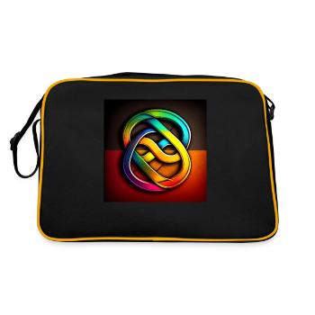 Colorful shapes in rainbow colors style - Retro Bag - black/gold - Back
