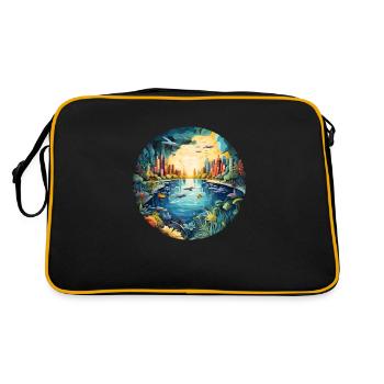 Fantastic underwater city - Retro Bag - black/gold - Back