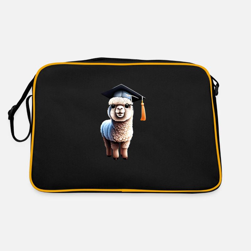 Bachelor Alpaka Schulabschluss Studium Absolvent Retro Tasche