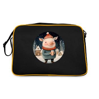 Piggy with cocoa - Retro Bag - black/gold - Back