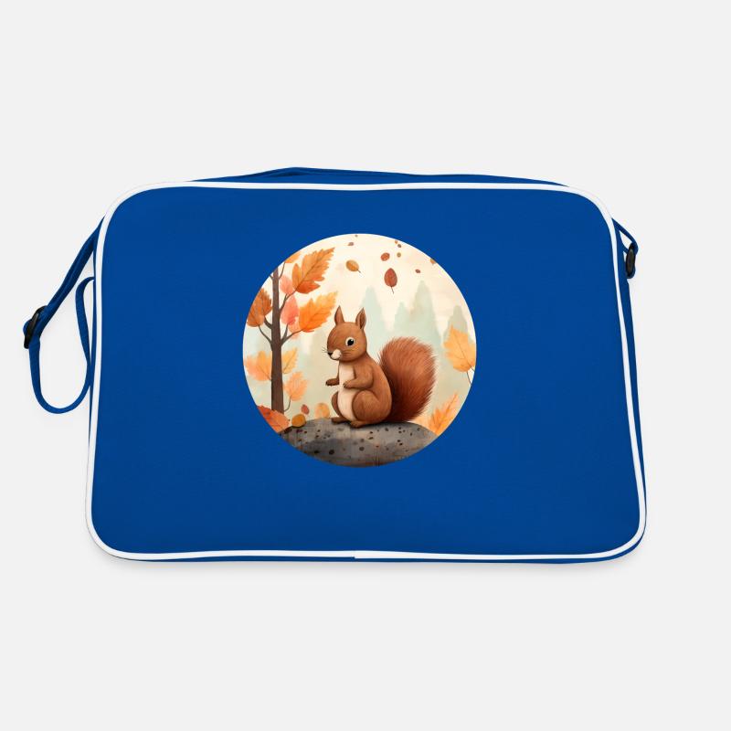 Squirrels in autumn Retro Bag