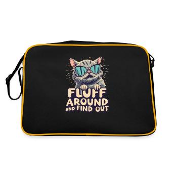 Fluff around and find out - Cat with sunglasses - Retro Bag - black/gold - Back
