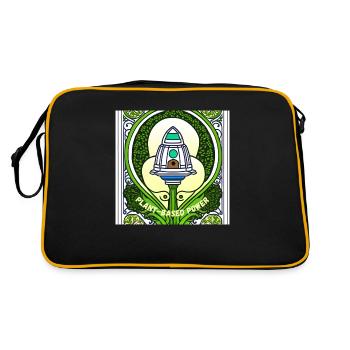 Brokkoli im Jugendstil auf pflanzlicher Basis - Retro Tasche - Schwarz/Gold - Hinten