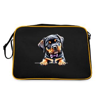 Rottweiler chiot chien Rottweiler chiot chiens - Sac Retro - noir/or - Dos