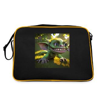 Funny green goblin - Retro Bag - black/gold - Back