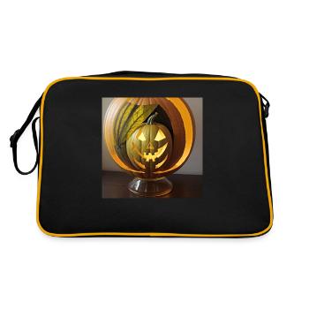 Boule de verre avec citrouille d’Halloween - Sac Retro - noir/or - Dos