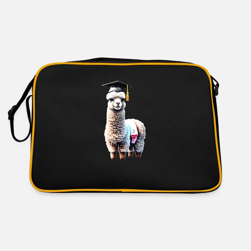 Bachelor Absolvent Schulabschluss Alpaka Studium Retro Tasche