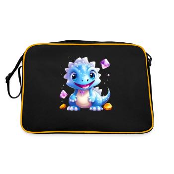Crystal Dragon 02 - Retro Tasche - Schwarz/Gold - Hinten