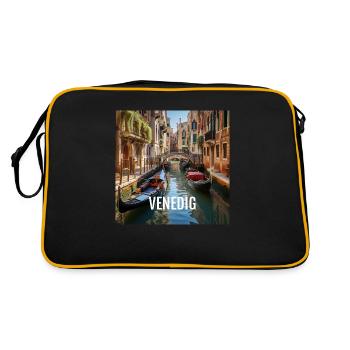 Venedig bei Tag - Retro Tasche - Schwarz/Gold - Hinten