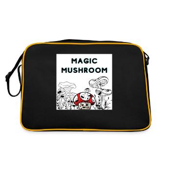 Magic Mushroom - Retro Tasche - Schwarz/Gold - Hinten