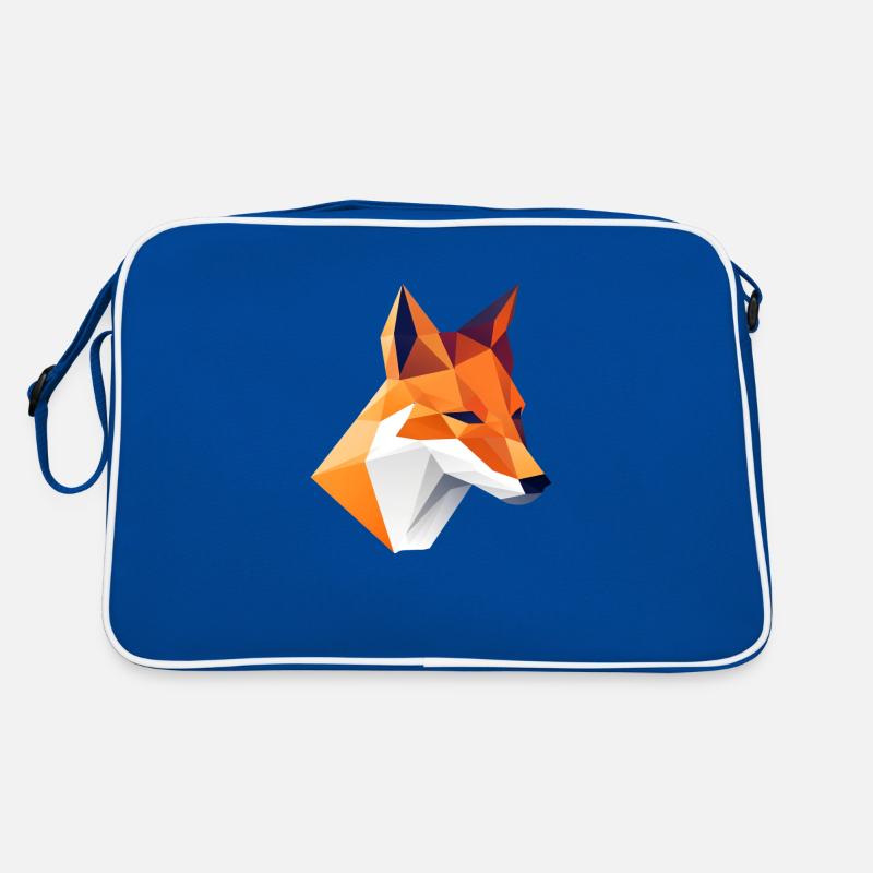 Fuchs Kopf Low Poly Logo Design Retro Tasche