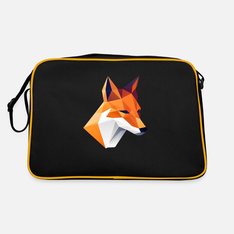 Fox Head Low Poly Logo Design Sac Retro