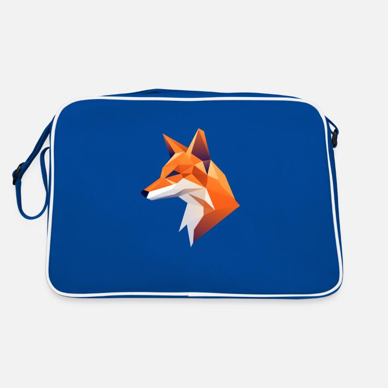 Fox Head Low Poly Logo Design Retro Bag