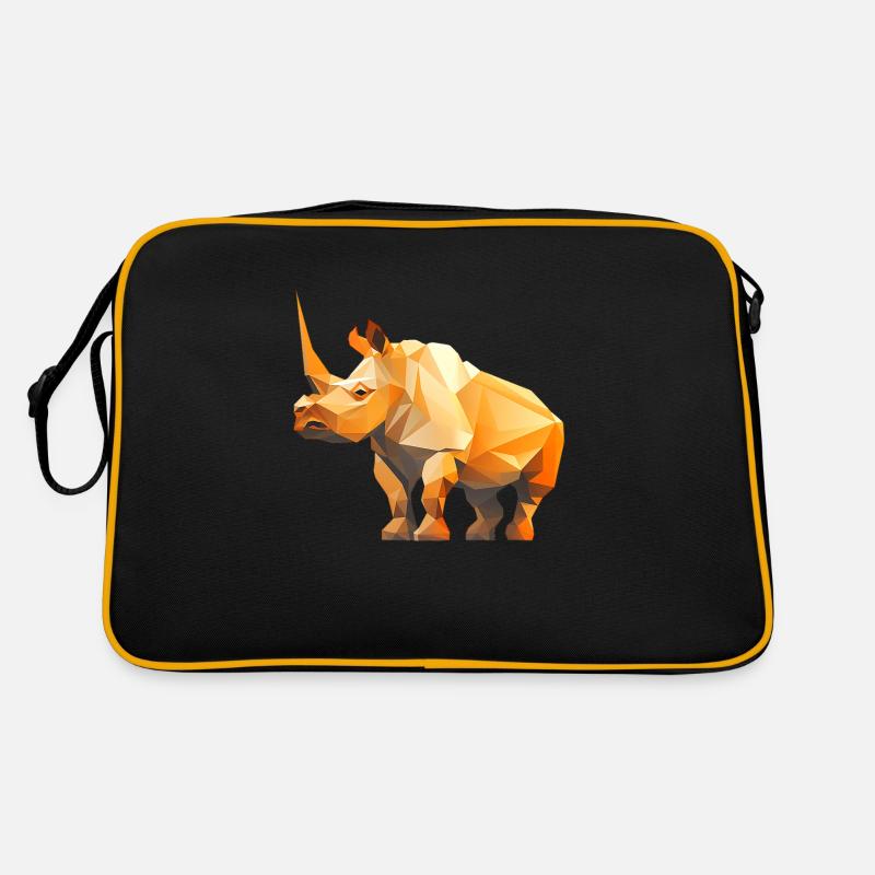 Conception du logo Rhino Low Poly Sac Retro