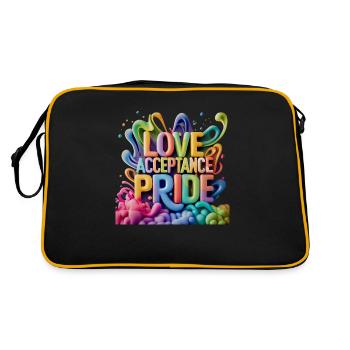 Amour, acceptation, fierté - LGBTQ - Sac Retro - noir/or - Dos