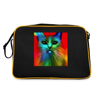 Freaky Cat - Retro Tasche - Schwarz/Gold - Hinten