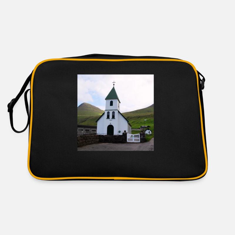 Kirche - Retro Tasche - Schwarz/Gold