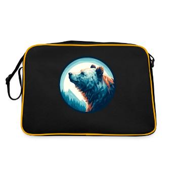 Ours polaire polygonal dans le style géométrique polygonal - Sac Retro - noir/or - Dos
