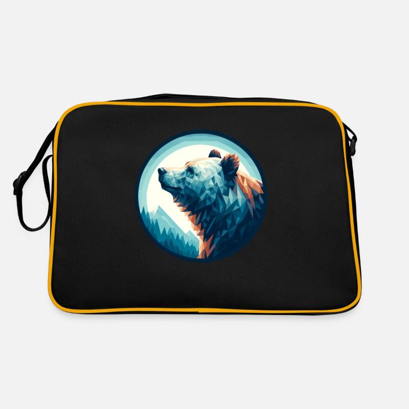 Polygon bear polar bear in polygon geometric style Retro Bag