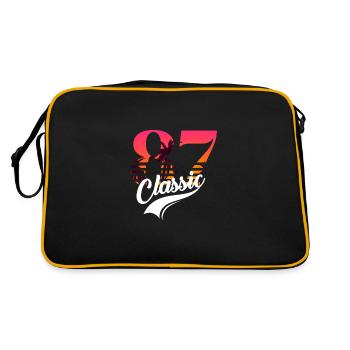 Jahrgang 1987-87th Anniversary - Retro Tasche - Schwarz/Gold - Hinten