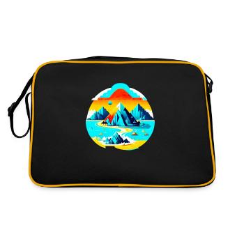 Île aux montagnes futuristes - Sac Retro - noir/or - Dos
