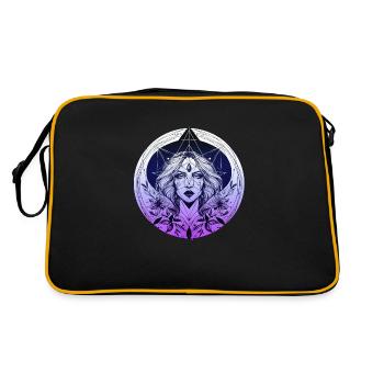 Image of witch with ornaments - Retro Bag - black/gold - Back