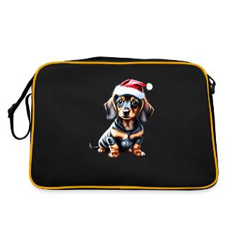 Teckel Chiot Teckel Noël Chien Noël - Sac Retro - noir/or - Dos