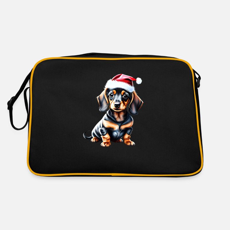 Teckel Chiot Teckel Noël Chien Noël Sac Retro