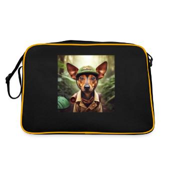 Mon animal de compagnie errant, c’est un pionnier! - Sac Retro - noir/or - Dos