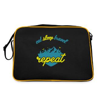 Eat Sleep Travel Repeat - Retro Bag - black/gold - Back