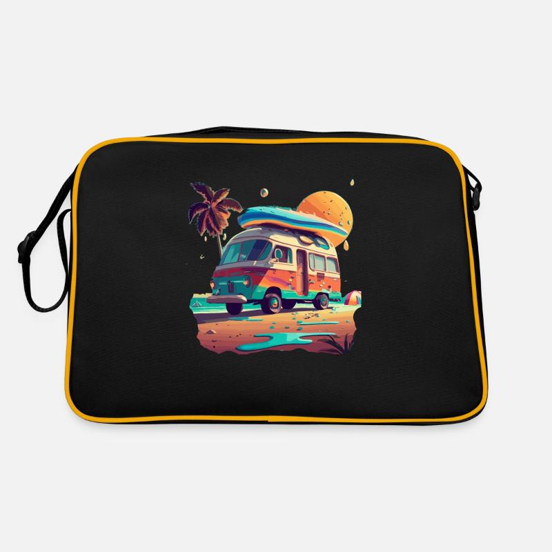 WOHNMOBIL - Retro Tasche - Schwarz/Gold