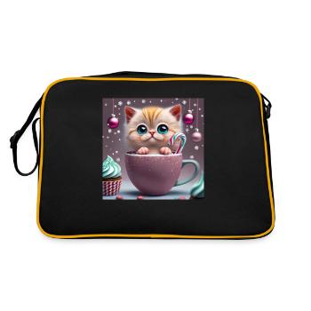 cat in a cup - Retro Bag - black/gold - Back