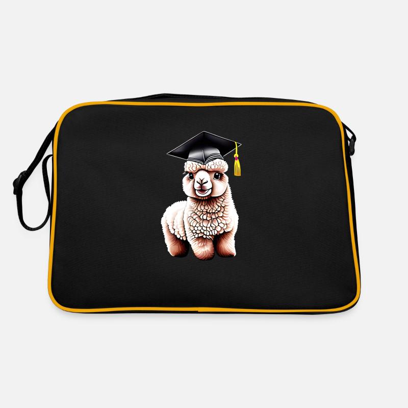 Bachelor Alpaka Studium Absolvent Schulabschluss Retro Tasche