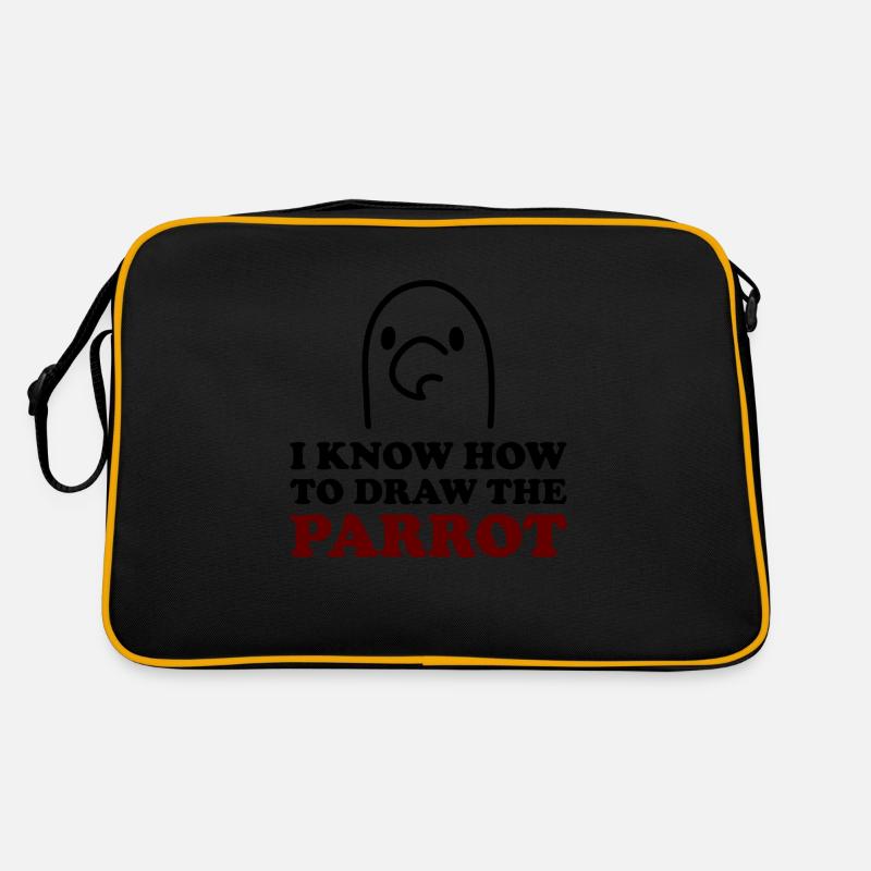 The Parrot - Retro Tasche - Schwarz/Gold