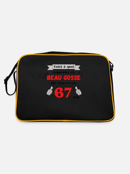 This Is What A Handsome 67-Year-Old Guy Looks Like - Retro Bag - black/gold - Back