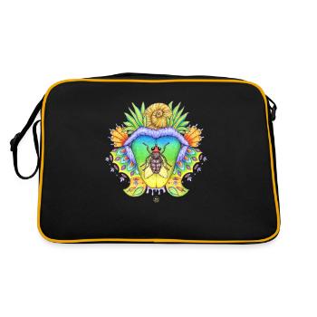 FlyTime, noeud papillon, bouche avec langue - Sac Retro - noir/or - Dos