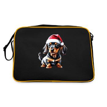 Teckel Noël Chien Noël Teckel Chiot - Sac Retro - noir/or - Dos