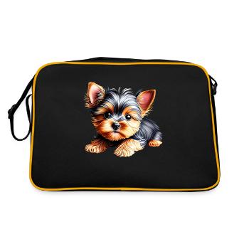 Chiot Yorkshire Terrier Chien Propriétaire Chien - Sac Retro - noir/or - Dos
