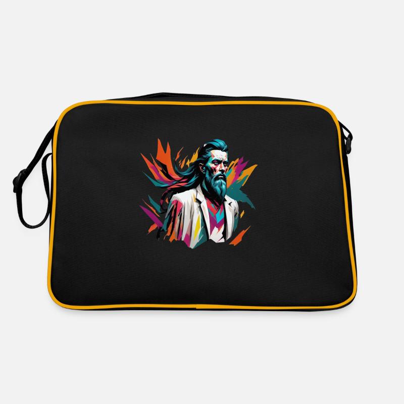 Man Beard - Retro Tasche - Schwarz/Gold